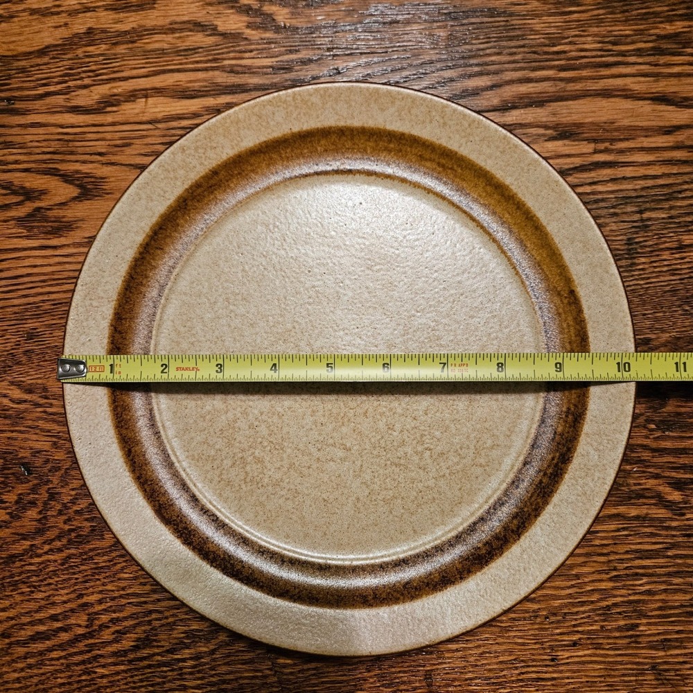 Pottery Craft USA Stoneware Dinner Plate Brown Tan Speckled Mid Century Modern‎